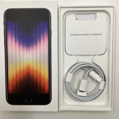 【全額返金保証】【最速発送】Apple iPhone iPhone SE（第3世代） 64GB ミッドナイト Softbank SIMフリー 白ロム 動作確認済 86%