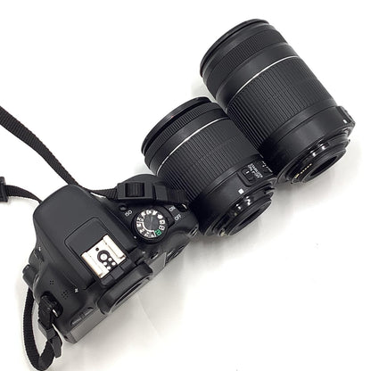 【全額返金保証】【最速発送】Canon デジタル一眼 EOS Kiss X7 ダブルズームキット ブラック 美品 動作確認済