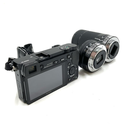 【全額返金保証】【最速発送】Sony デジタル一眼 α6000 ILCE-6000Y ダブルズームレンズキット [ブラック] ブラック 美品 動作確認済