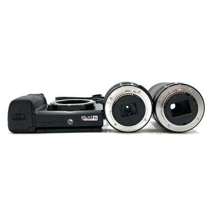 【全額返金保証】【最速発送】Sony デジタル一眼 α6000 ILCE-6000Y ダブルズームレンズキット [ブラック] ブラック 美品 動作確認済