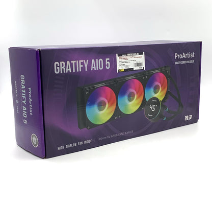 【全額返金保証】【最速発送】ProArtist CPUクーラー GRATIFY AIO5-BK [ブラック] 動作確認済