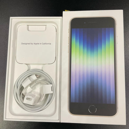 【全額返金保証】【最速発送】Apple iPhone iPhone SE（第3世代） 256GB スターライト SIMフリー 白ロム 動作確認済 86%