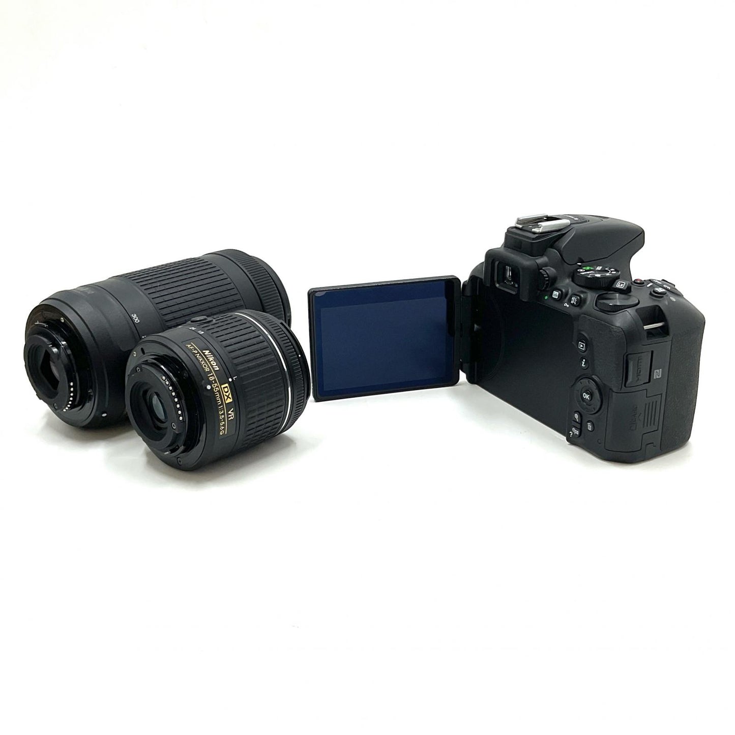 【全額返金保証】【最速発送】Nikon デジタル一眼 D5600 ダブルズームキット ブラック 美品 動作確認済