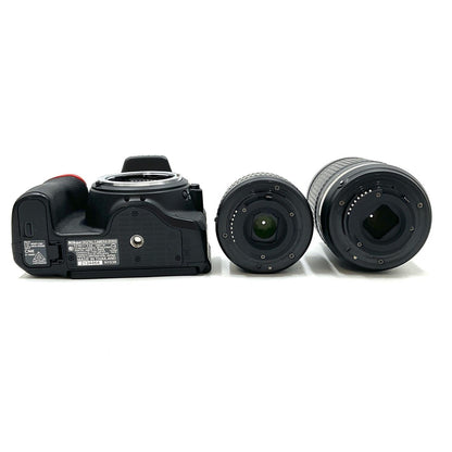 【全額返金保証】【最速発送】Nikon デジタル一眼 D5600 ダブルズームキット ブラック 美品 動作確認済