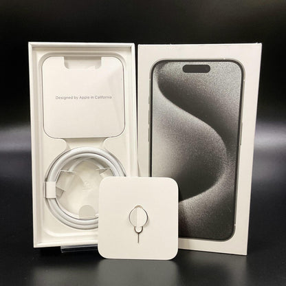 【全額返金保証】【最速発送】Apple iPhone iPhone 15 Pro 256GB ホワイトチタニウム SIMフリー 白ロム 美品 動作確認済 80%