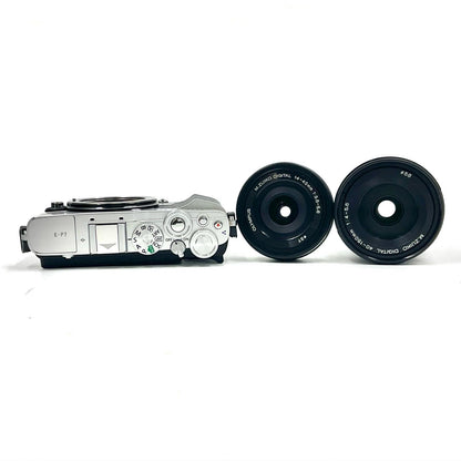 【全額返金保証】【最速発送】OLYMPUS デジタル一眼 PEN E-P7 EZダブルズームキット シルバー 美品 動作確認済