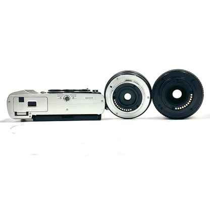 【全額返金保証】【最速発送】OLYMPUS デジタル一眼 PEN E-P7 EZダブルズームキット シルバー 美品 動作確認済