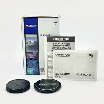 【全額返金保証】【最速発送】OLYMPUS M.ZUIKO DIGITAL ED 75-300mm F4.8-6.7 II [ブラック] 美品 動作確認済
