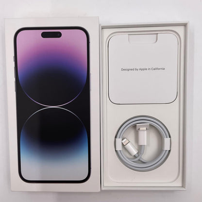 【全額返金保証】【最速発送】Apple iPhone iPhone 14 Pro Max 128GB ディープパープル SIMフリー 白ロム 美品 動作確認済 90%