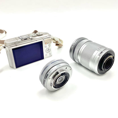 【全額返金保証】【最速発送】OLYMPUS デジタル一眼 PEN E-PL9 EZダブルズームキット ホワイト 美品 動作確認済