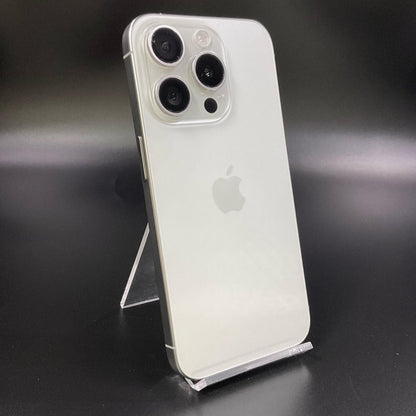 【全額返金保証】【最速発送】Apple iPhone iPhone 15 Pro 128GB ホワイトチタニウム SIMフリー 白ロム 動作確認済 87%