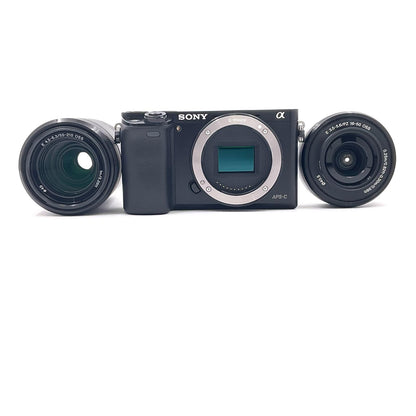【全額返金保証】【最速発送】Sony デジタル一眼 α6000 ILCE-6000Y ダブルズームレンズキット [ブラック] 美品 動作確認済