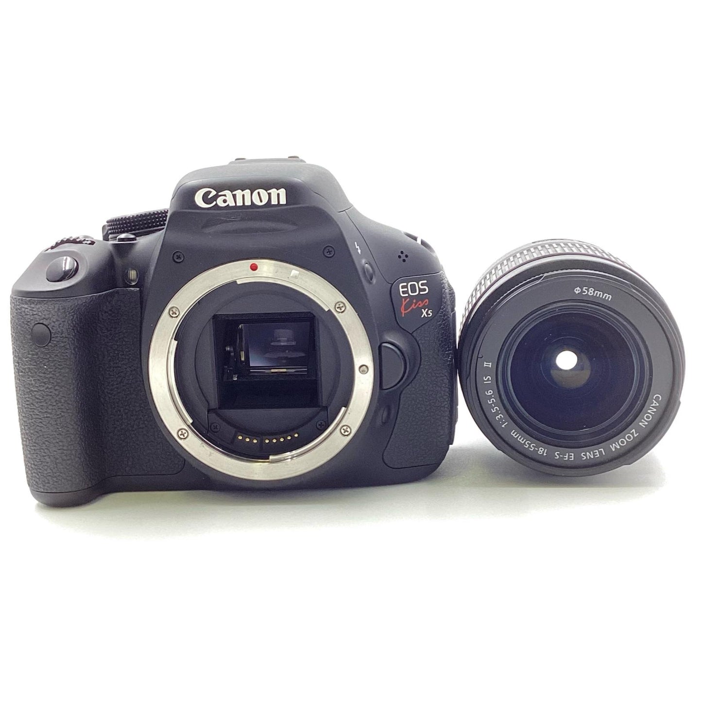【全額返金保証】【最速発送】Canon デジタル一眼 EOS Kiss X5 EF-S18-55 IS II レンズキット ブラック 動作確認済