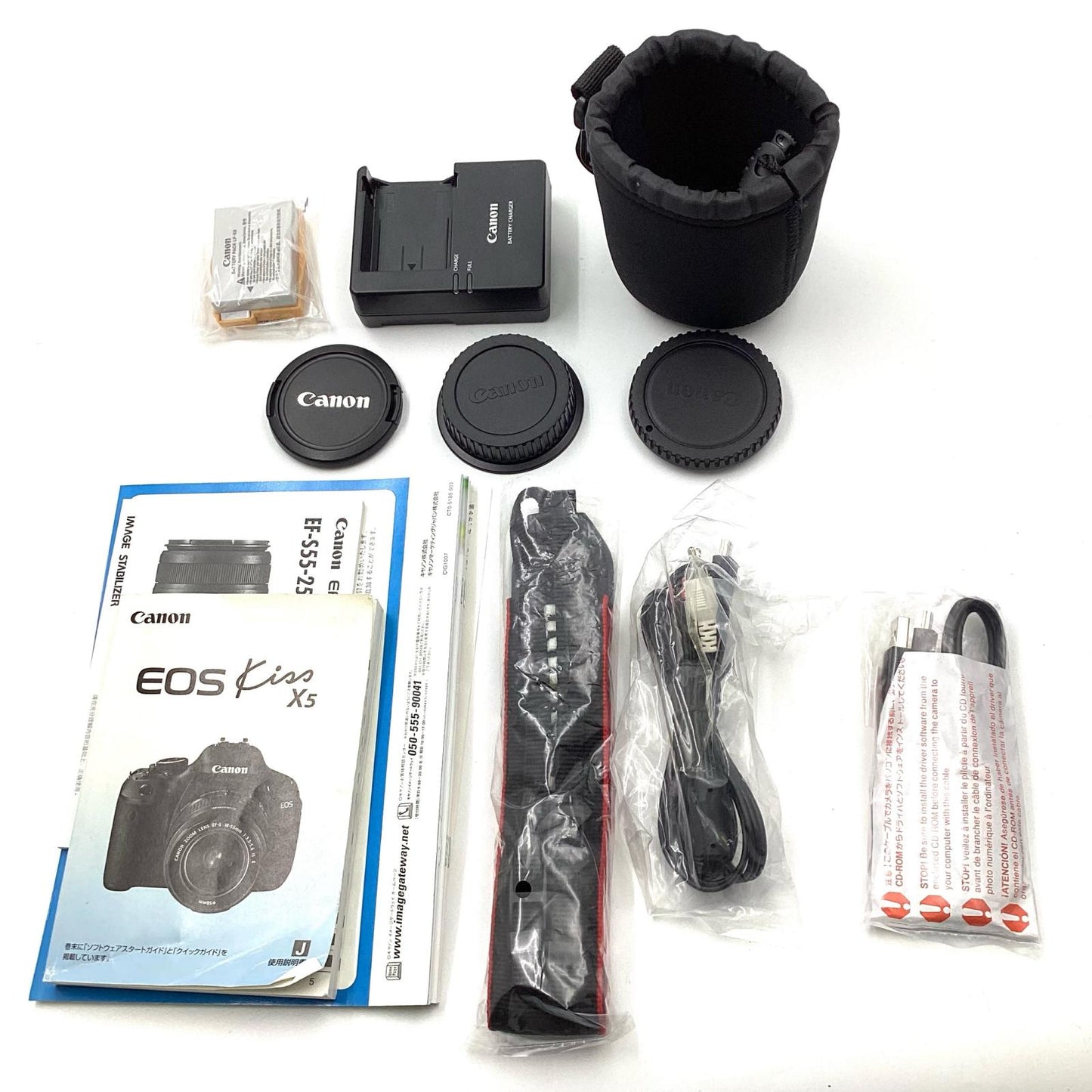 【全額返金保証】【最速発送】Canon デジタル一眼 EOS Kiss X5 EF-S18-55 IS II レンズキット ブラック 動作確認済