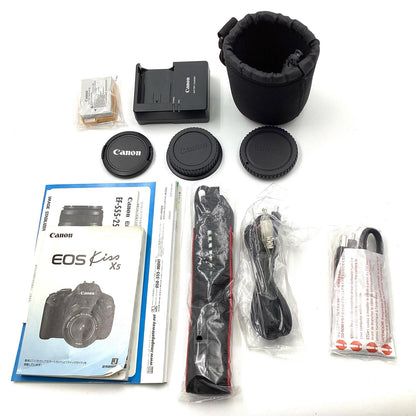 【全額返金保証】【最速発送】Canon デジタル一眼 EOS Kiss X5 EF-S18-55 IS II レンズキット ブラック 動作確認済