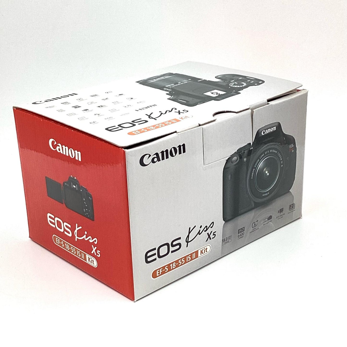 【全額返金保証】【最速発送】Canon デジタル一眼 EOS Kiss X5 EF-S18-55 IS II レンズキット ブラック 動作確認済