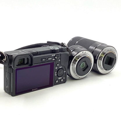 【全額返金保証】【最速発送】Sony デジタル一眼 α6400 ILCE-6400Y ダブルズームレンズキット ブラック 美品 動作確認済
