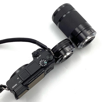 【全額返金保証】【最速発送】Sony デジタル一眼 α6400 ILCE-6400Y ダブルズームレンズキット ブラック 美品 動作確認済