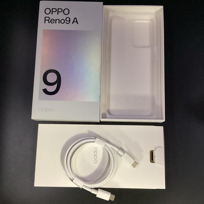 【全額返金保証】【最速発送】OPPO Reno 9A 128GB ムーンホワイト Softbank A301P 白ロム 動作確認済