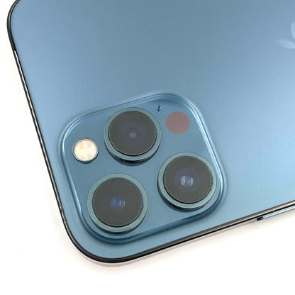 【全額返金保証】【最速発送】Apple iPhone iPhone 12 Pro Max 128GB パシフィックブルー docomo SIMフリー 白ロム 動作確認済 86%