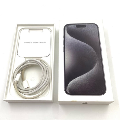 【全額返金保証】【最速発送】Apple iPhone iPhone 15 Pro 256GB ブラックチタニウム SIMフリー 白ロム 動作確認済 80%