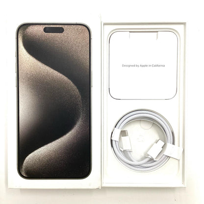 【全額返金保証】【最速発送】Apple iPhone iPhone 15 Pro Max 256GB ナチュラルチタニウム SIMフリー 白ロム 美品 動作確認済 94%