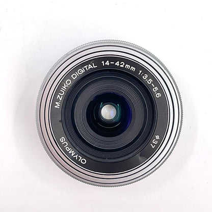 【全額返金保証】【最速発送】OLYMPUS M.ZUIKO DIGITAL ED 14-42mm F3.5-5.6 EZ [シルバー] 動作確認済