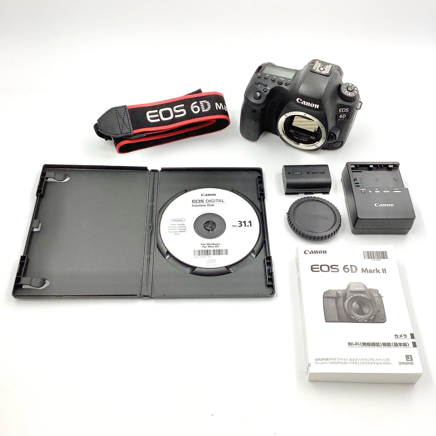 【全額返金保証】【最速発送】Canon デジタル一眼 EOS 6D Mark II ボディ ブラック 動作確認済