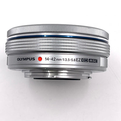 【全額返金保証】【最速発送】OLYMPUS M.ZUIKO DIGITAL ED 14-42mm F3.5-5.6 EZ [シルバー] 動作確認済