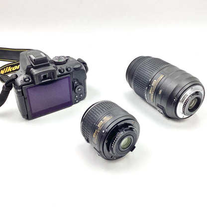 【全額返金保証】【最速発送】Nikon デジタル一眼 D5300 ダブルズームキット ブラック 美品 動作確認済