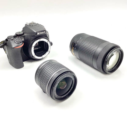 【全額返金保証】【最速発送】Nikon デジタル一眼 D5600 ダブルズームキット ブラック 動作確認済