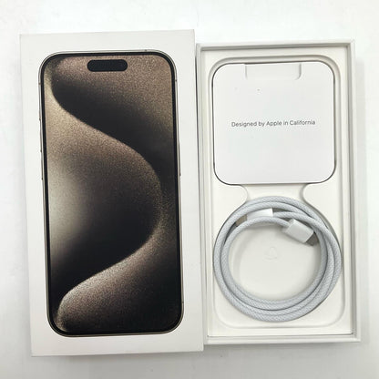 【全額返金保証】【最速発送】Apple iPhone iPhone 15 Pro 256GB ナチュラルチタニウム SIMフリー 白ロム 美品 動作確認済 90%