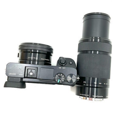 【全額返金保証】【最速発送】Sony デジタル一眼 α6100 ILCE-6100Y ダブルズームレンズキット ブラック 動作確認済