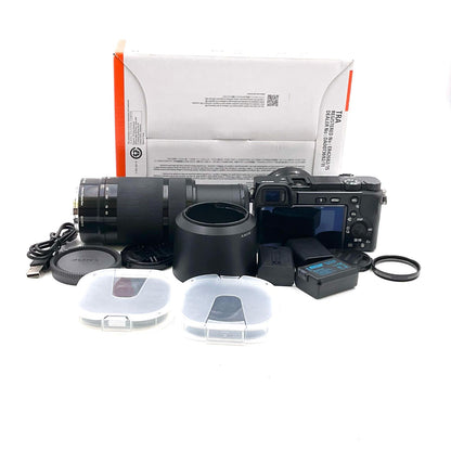 【全額返金保証】【最速発送】Sony デジタル一眼 α6100 ILCE-6100Y ダブルズームレンズキット ブラック 動作確認済