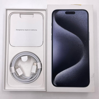 【全額返金保証】【最速発送】Apple iPhone iPhone 15 Pro Max 256GB ブルー SIMフリー 白ロム 美品 動作確認済 100%