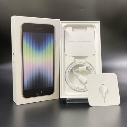 【全額返金保証】【最速発送】Apple iPhone iPhone SE（第3世代） 64GB スターライト Softbank SIMフリー 動作確認済 95%