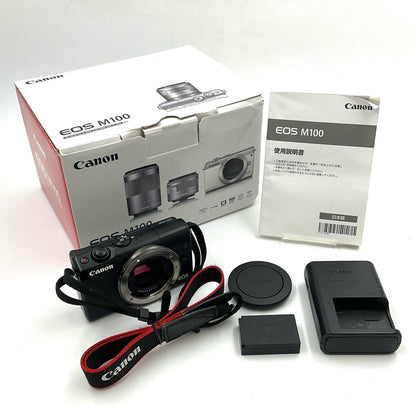 【全額返金保証】【最速発送】Canon デジタル一眼 EOS M100 ボディ [ブラック] ブラック 動作確認済