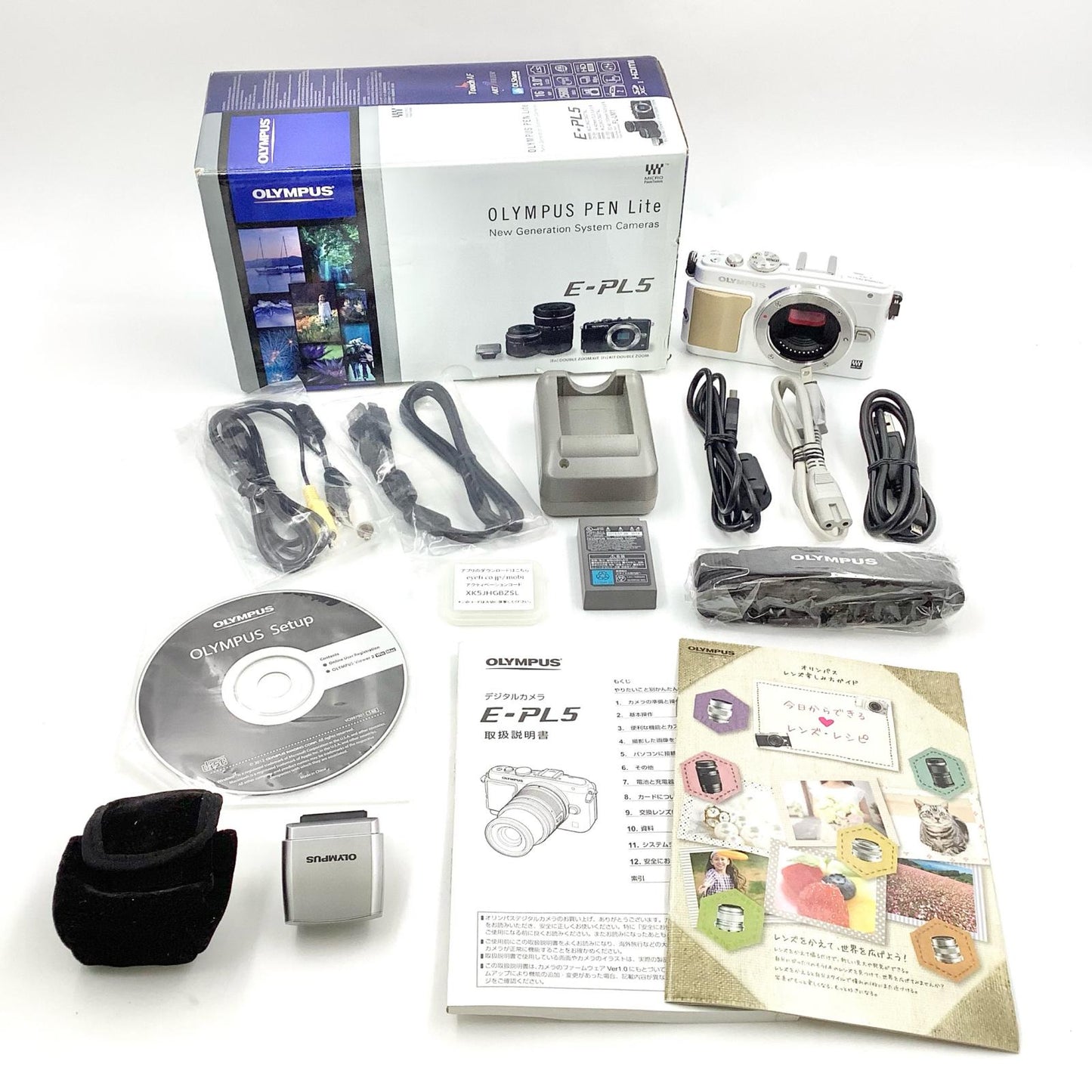 【全額返金保証】【最速発送】OLYMPUS デジタル一眼 OLYMPUS PEN Lite E-PL5 ボディ ホワイト 動作確認済