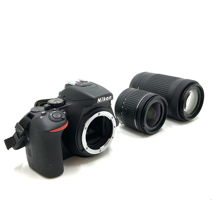 【全額返金保証】【最速発送】Nikon デジタル一眼 D5600 ダブルズームキット ブラック 美品 動作確認済
