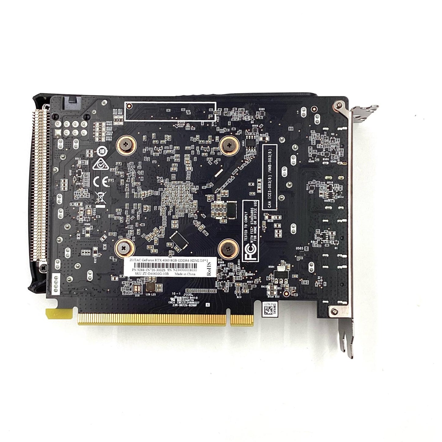 【全額返金保証】【最速発送】ZOTAC RTX 4060 8GB GDDR6 HDMI/DP*3 ZT-D40600G-10B 美品 動作確認済