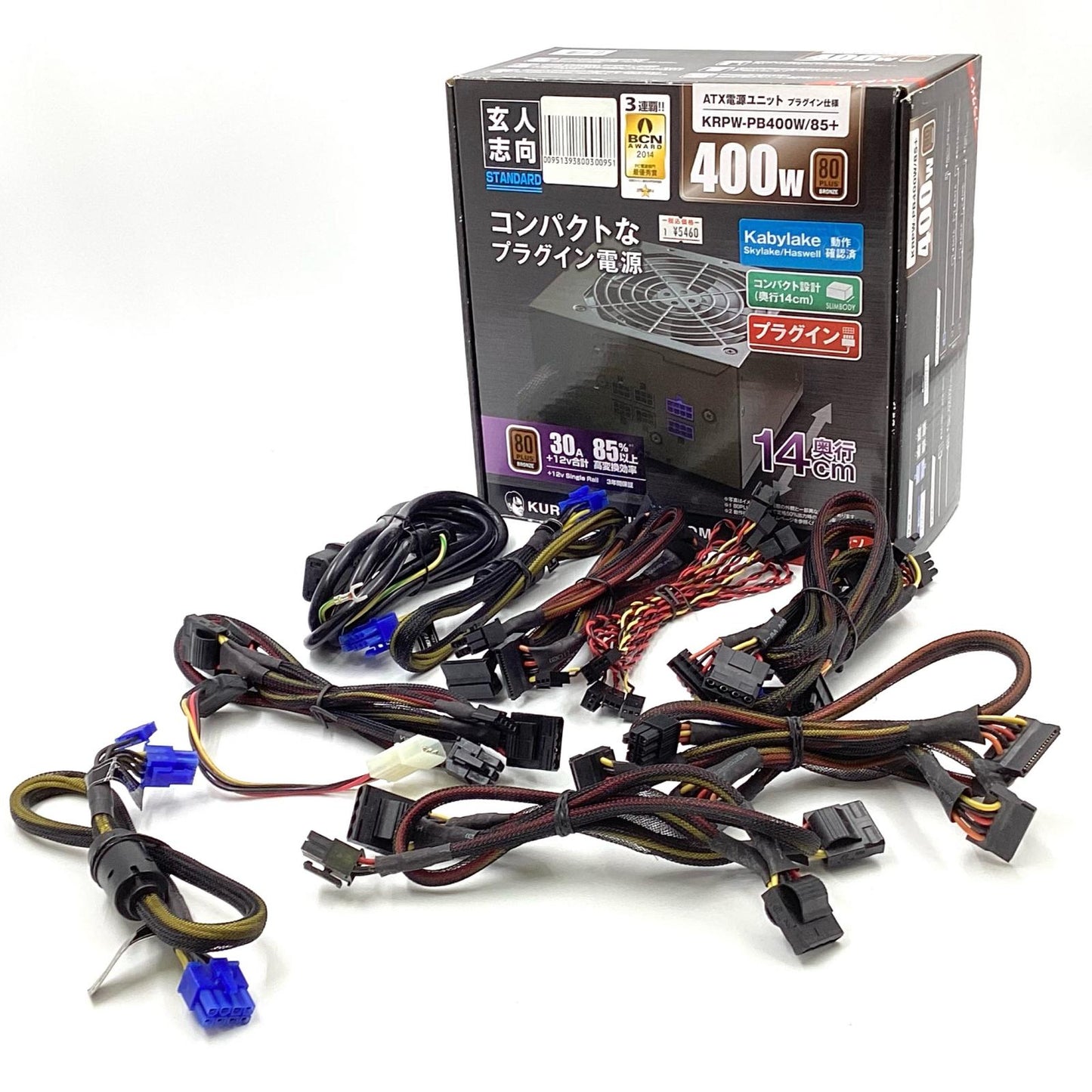 【全額返金保証】【最速発送】玄人志向 電源ユニット KRPW-PB400W/85+ 動作確認済