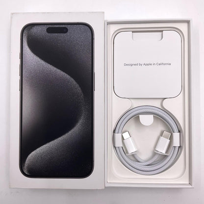 【全額返金保証】【最速発送】Apple iPhone iPhone 15 Pro 128GB ブラックチタニウム SIMフリー 白ロム 動作確認済 87%