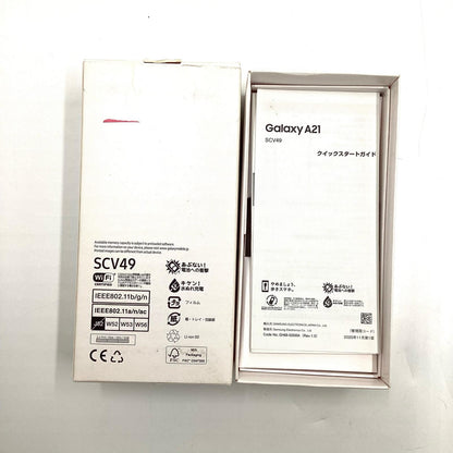 【全額返金保証】【最速発送】SAMSUNG Galaxy A21 64GB ブラック au SCV49 白ロム 動作確認済