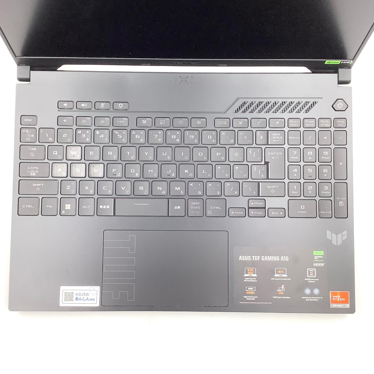 【全額返金保証】【最速発送】ASUS TUF GAMING LAPTOP A16 FA607PV AMD Ryzen 9 7845HX with Radeon Graphics 3.00GHz 32GB M.2 SSD 1TB NVIDIA GeForce RTX 4060 Laptop GPU 92% 動作確認済