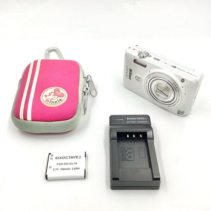 【全額返金保証】【最速発送】Nikon コンパクトデジタルカメラ COOLPIX S6900 [ナチュラルホワイト] 美品 動作確認済