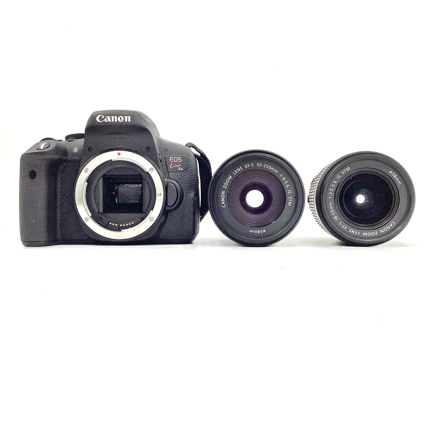 【全額返金保証】【最速発送】Canon デジタル一眼 EOS Kiss X8i ダブルズームキット ブラック 動作確認済