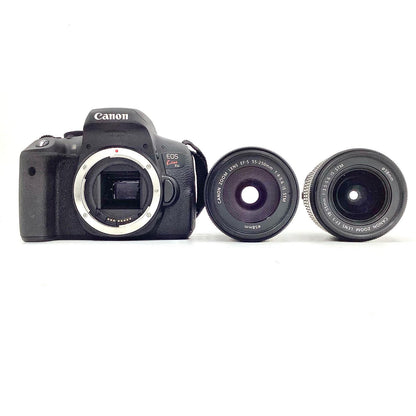 【全額返金保証】【最速発送】Canon デジタル一眼 EOS Kiss X8i ダブルズームキット ブラック 動作確認済