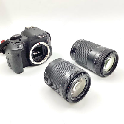 【全額返金保証】【最速発送】Canon デジタル一眼 EOS Kiss X8i ダブルズームキット ブラック 動作確認済