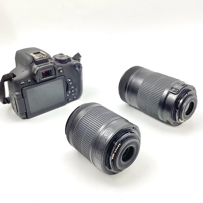 【全額返金保証】【最速発送】Canon デジタル一眼 EOS Kiss X8i ダブルズームキット ブラック 動作確認済