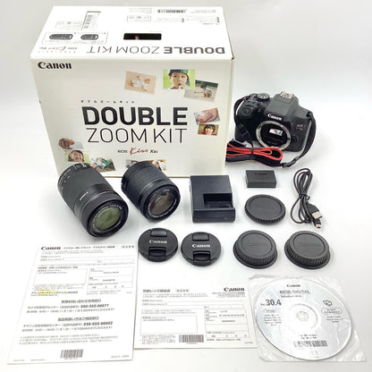 【全額返金保証】【最速発送】Canon デジタル一眼 EOS Kiss X8i ダブルズームキット ブラック 動作確認済